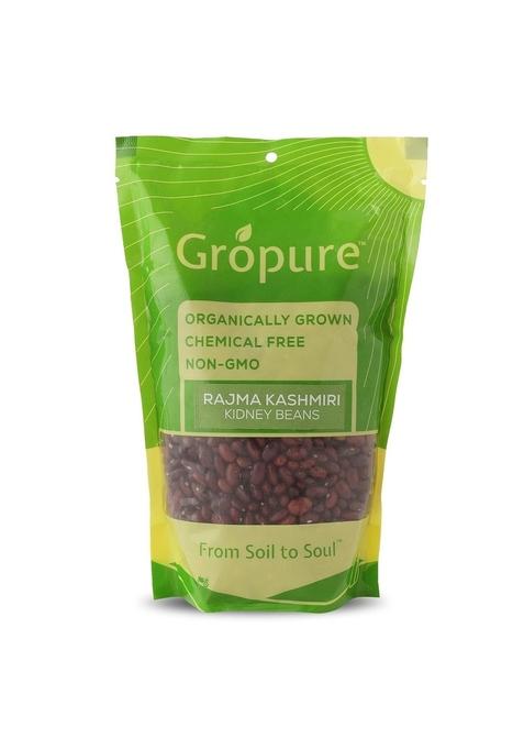 Gropure Organic: From Soil To Soul - Rajma(Red Kidney Beans) 450G I Red Beans Jammu Kashmiri High Protein Pulses Chemical & Pesticide Free Best Organic