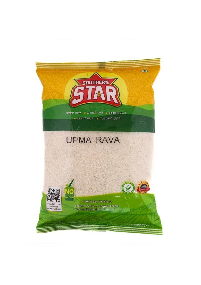 Southern Star Barik Upma Rava (Suji/Sooji) 1 Kg | Fine Semolina From Durum Wheat, 100% Organic, No Additives & Preservatives Wheat Sooji Uppma, Non Sticky For Soft Upma, Idli, Dosa Halwa