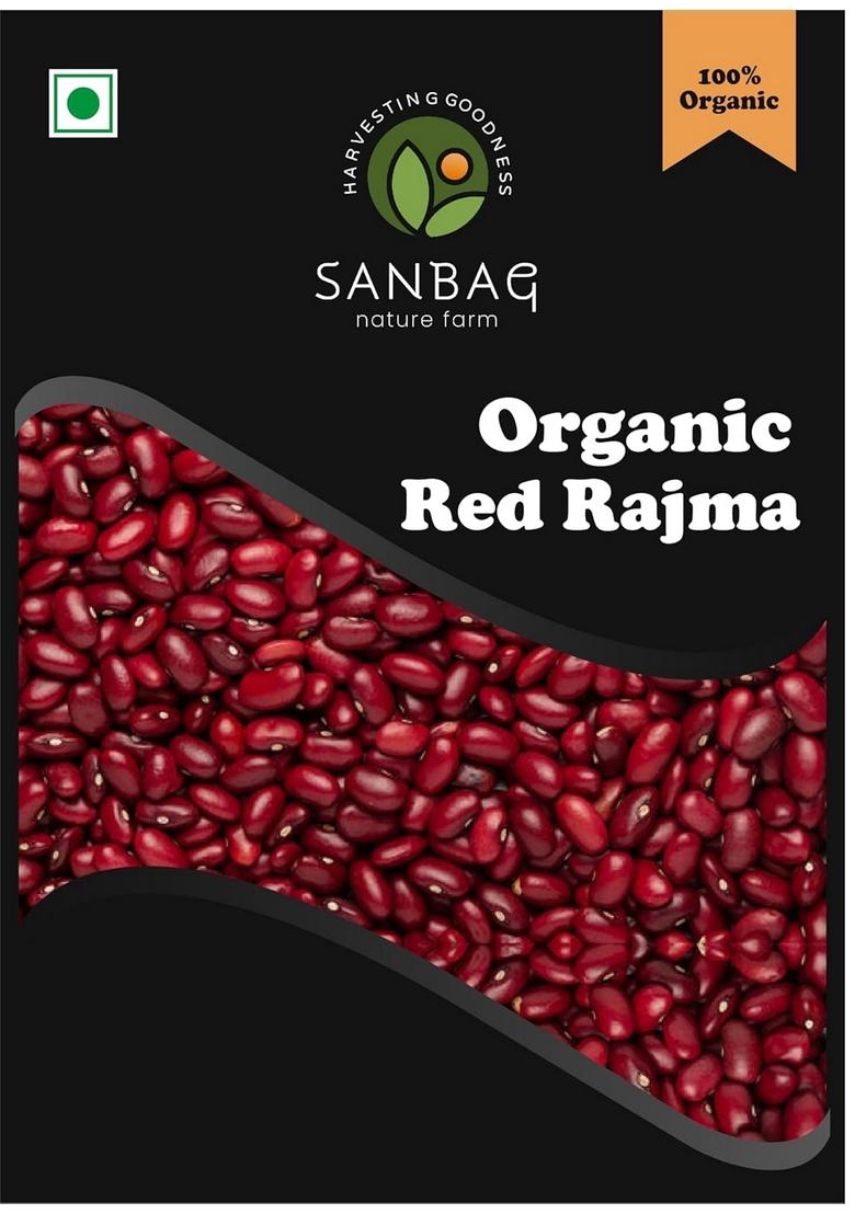 Sanbag Nature Farm Organic Red Rajma, 500G,Unpolished Kidney Beans, Pesticide-Free, No Preservatives,
