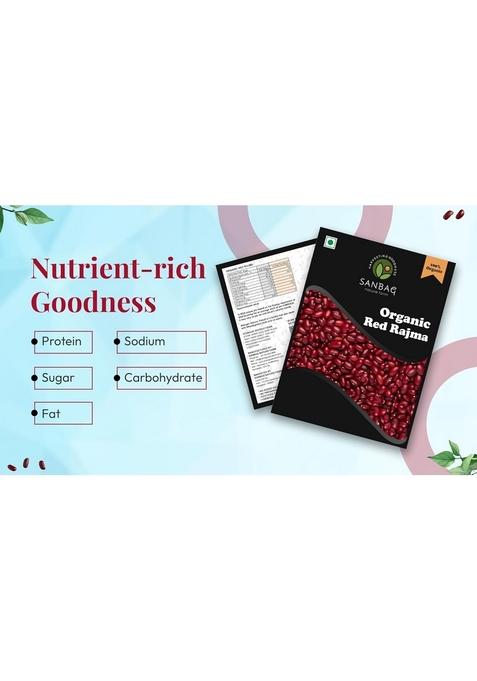 Sanbag Nature Farm Organic Red Rajma, 500G,Unpolished Kidney Beans, Pesticide-Free, No Preservatives,