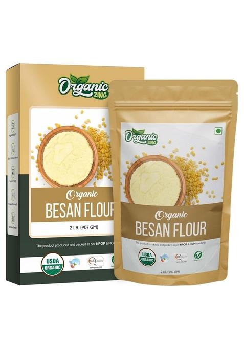 Organic Zing Besan Flour Also Known As Chickpea Flour, Bengal Gram Or Garbanzo Bean | Vegan Preservative Free Product Of India