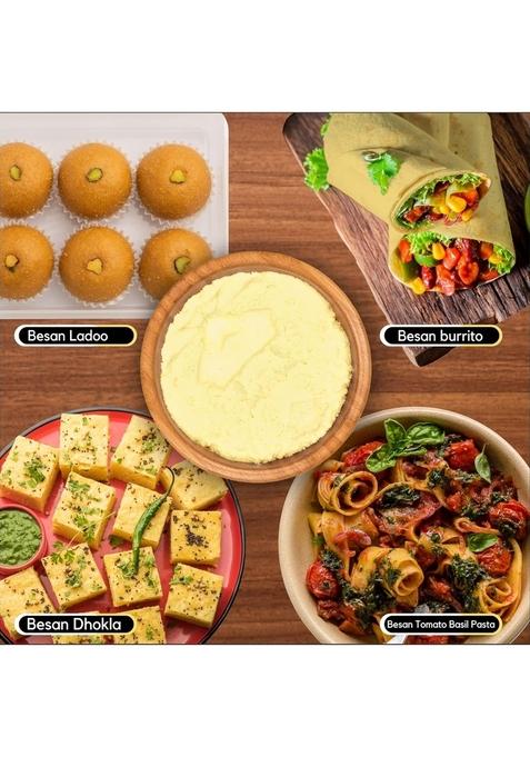 Organic Zing Besan Flour Also Known As Chickpea Flour, Bengal Gram Or Garbanzo Bean | Vegan Preservative Free Product Of India