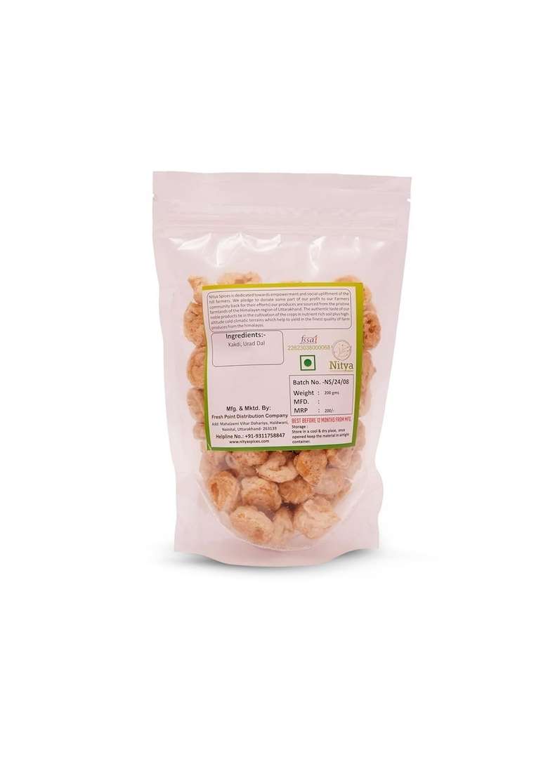 Nitya Pahadi Kakdi Badi | Sun-Dried Cucumber Dumplings Authentic Himalayan Urad Dal Snack Crunchy, Protein-Rich And Gluten-Free Vegan Friendly (200 Gm) - Indya