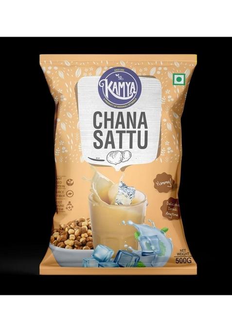 Kk Kamya Chana Sattu Powder | 100% Natural Roasted Black Flour Gluten-Free With High Fiber Drink 500X2 = 1000Gm Pack Of 2