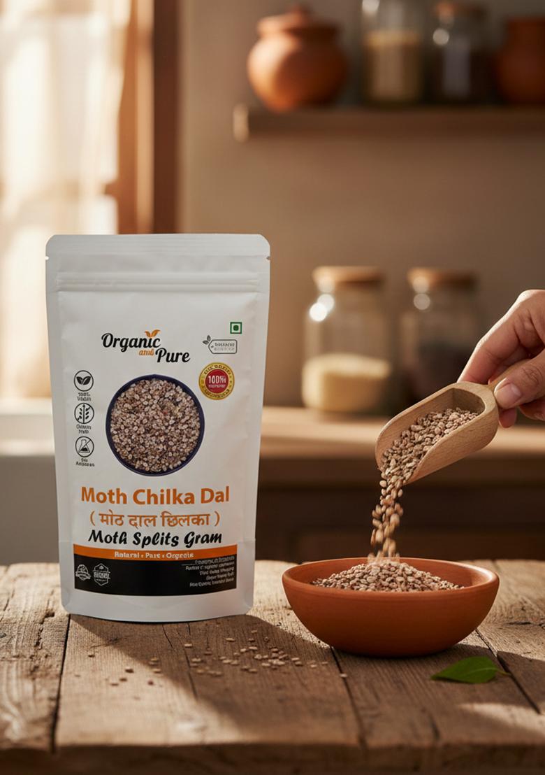 Organic And Pure Moth Dal Split Chilka | Matki 200G