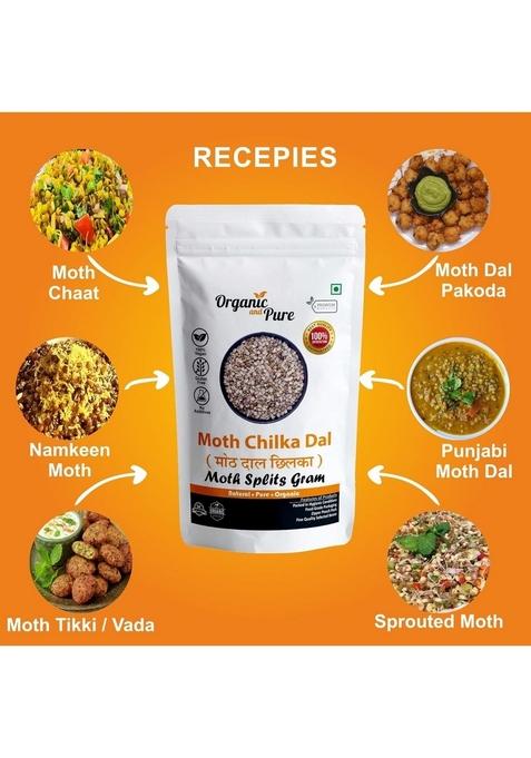 Organic And Pure Moth Dal Split Chilka | Matki 200G