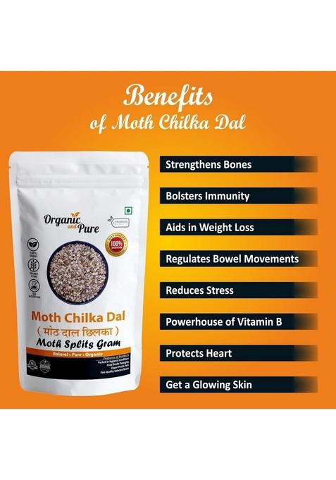 Organic And Pure Moth Dal Split Chilka | Matki 200G