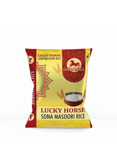 Sangamam Rice Lucky Horse Premium Sona Masoori Rice, Steam Six Month Old With Preserved Nutrients, Authentic For Everyday Use (5 Kg)