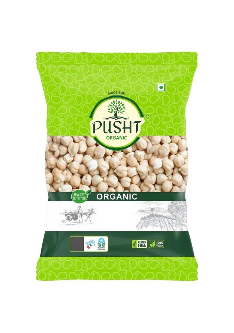 Pusht Organic Pulses - Kabuli Chana, 1Kg - Indya