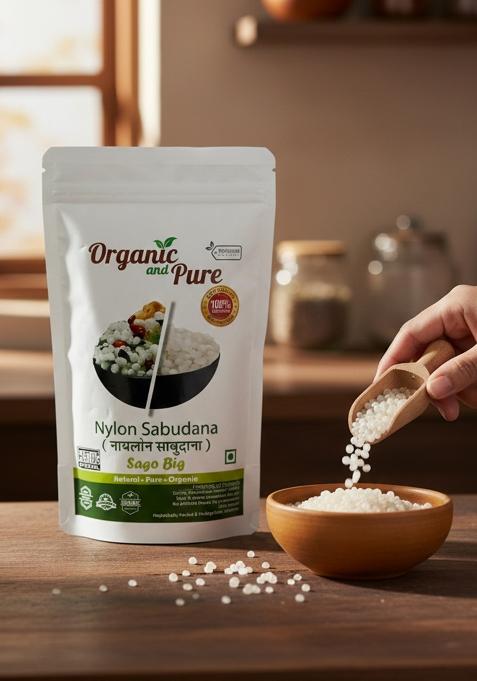 Organic And Pure Sago Nylon Sabudana Big Size Crystal Perals For Fry Chiwda (Javvarisi Saggubiyyam) (50G)