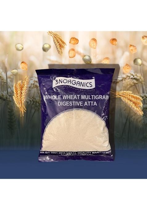3N Organics Multigrain Atta Flours | Millet Mix With Ragi, Bajra, Oats, Jowar Gluten-Free| High Protein, Fiber (500 Gm (Pack Of 1))