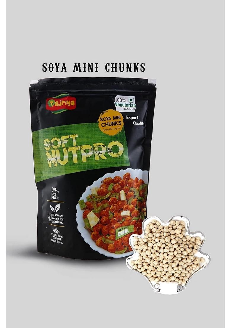 Soft Nut Pro Nutpro Mini Soya Chunks|Enjoy Pea Shape For Everyday Indian Dry Veggies & Curries,200 Grams