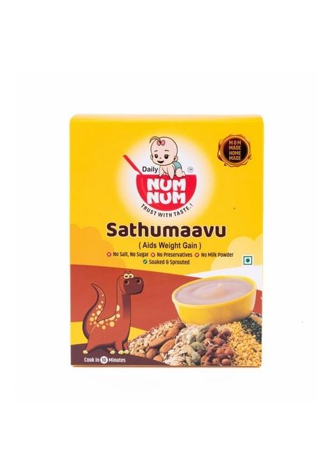 Daily Num - Organic Sathumaavu | No Salt, Sugar Multigrain Sattu Cereals Sprouted Healthy Baby Food Cereal With Ragi, Lentils, Almonds & Millets Milk Powder 200G Pack