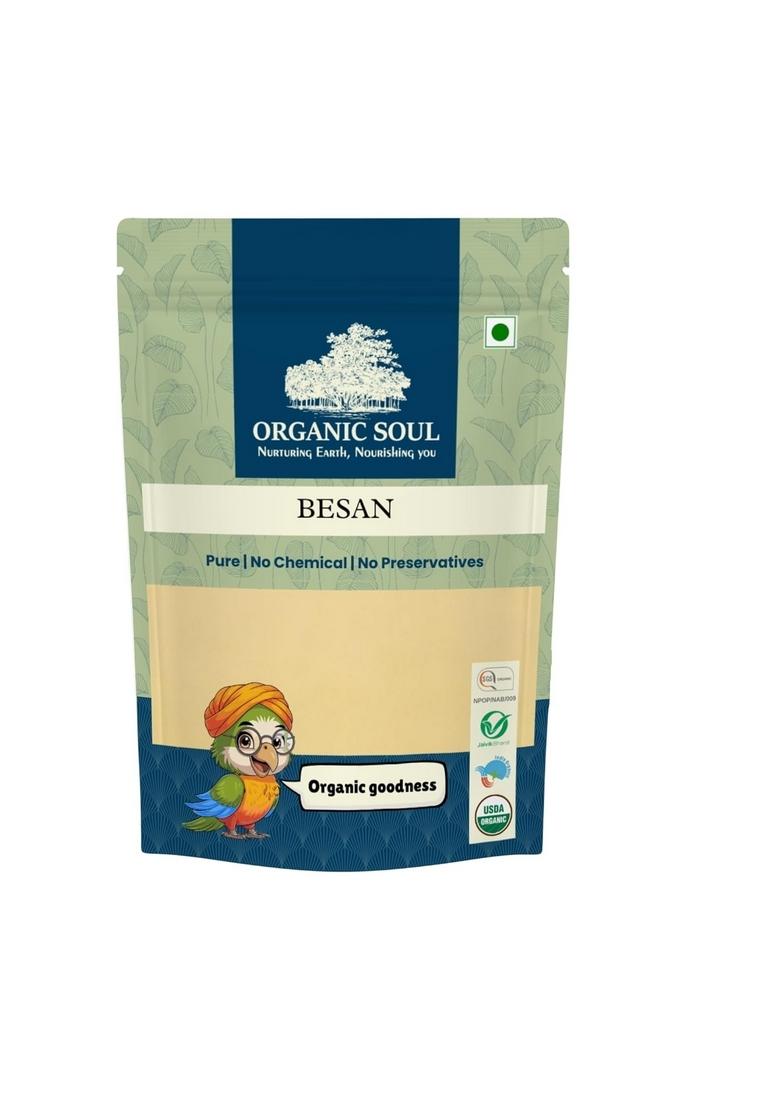 Organic Soul Besan Flour, 900G | (Besan Pindi) 100% Gluten Free Npop Certified I Ceritfied