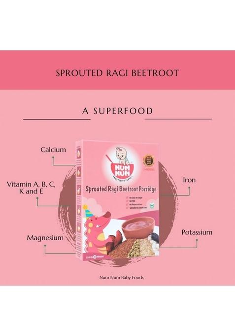 Num Cereals For Kids | Organic Weight Gain Combo Pack No Salt, Sugar Multi Grain Sprouted Healthy Ragi Wheat Millets Baby Food Cereal Milk Powder 4 Trial Packs , 50 Gms Each