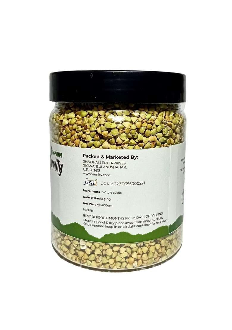 Vamitv Buckwheat Seeds (Kuttu Giri) | Hulled Gluten-Free Grain For Fasting, Flour & Cooking 100% Natural Pure 400G - Indya