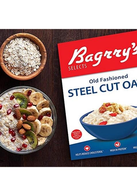 Bagrry'S Steel Cut Oats | High In Dietary Fibre & Protein |Helps Weight Management Reducing Cholesterol Old Faishoned Oats| Breakfast Cereal, 500G Box (Pack Of 2)