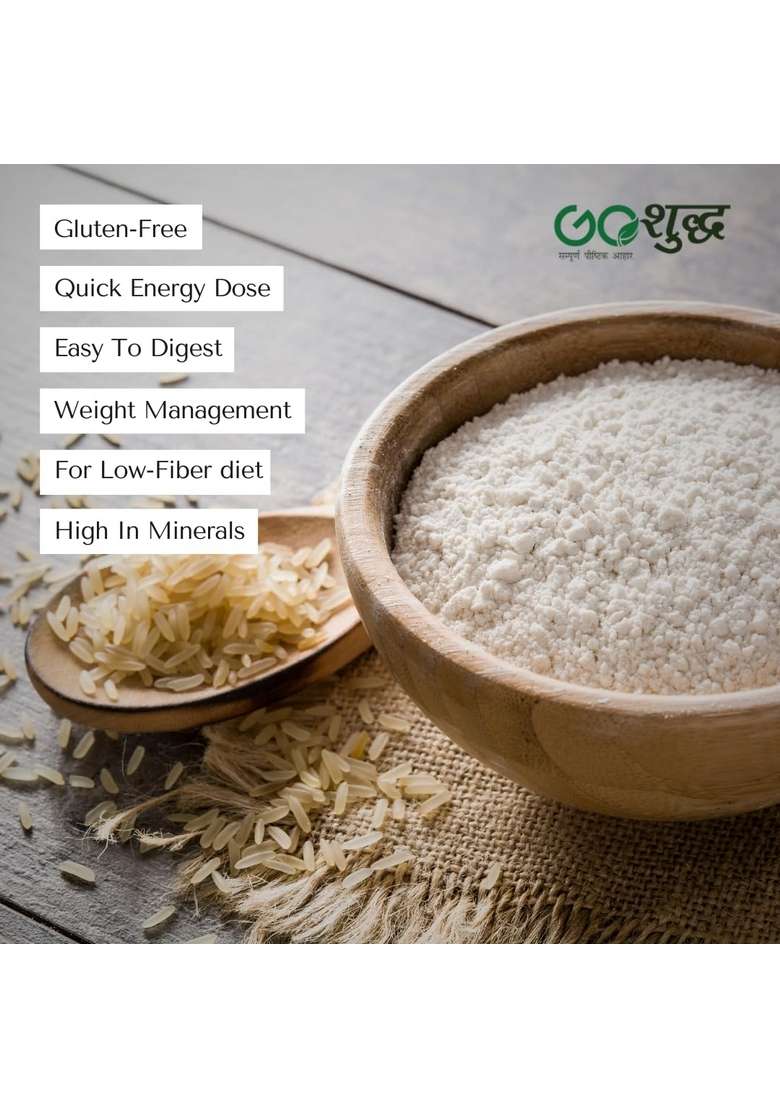 Goshudh Rice Flour (Chawal Atta) | Stone-Ground, Gluten-Free Alternative 500G - Indya