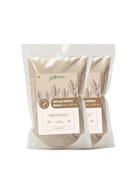 H Haritha Foods Multi Millet Rava 500G | 100% Natural & Gluten-Free Rich In Fiber Nutrients Ideal For Upma, Idli, Khichdi Porridge, 250G (Pack Of 2)