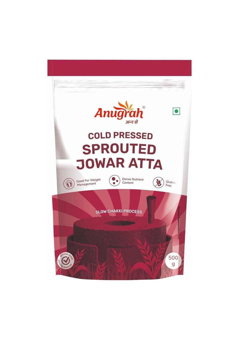 Anugrah Cold Pressed Jowar Atta, Ragi Multi Millet Atta 500G Each Gluten-Free, High-Fiber, Wholesome & Nutritious | Stone Ground, All-Natural
