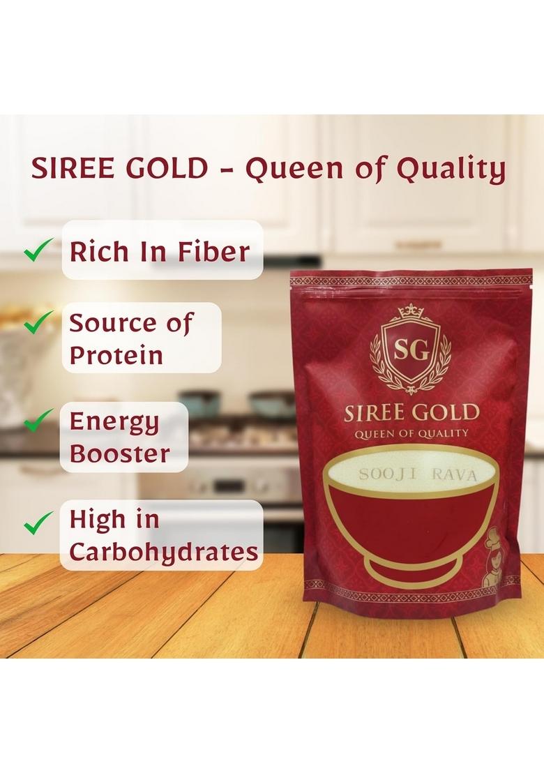 Siree Gold Sooji Rava, Upma Rawa, Suji/Semolina, Sajjige – Fresh & Pure Wheat Semolina | Durum Rava For Upma, Halwa Idli 100% (1Kg)