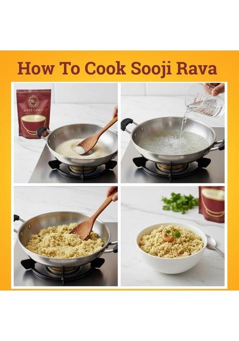 Siree Gold Sooji Rava, Upma Rawa, Suji/Semolina, Sajjige – Fresh & Pure Wheat Semolina | Durum Rava For Upma, Halwa Idli 100% (1Kg)