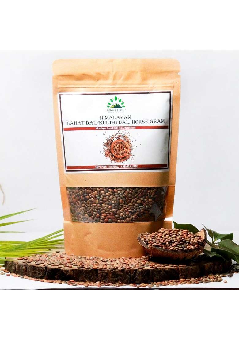 Hillpure Organic Grown By Mother Nature Gahat Dal | Horse Gram Kulthi Kollu Vulavalu |Macrotyloma Uniflorum Madras (500 Gm) - Indya