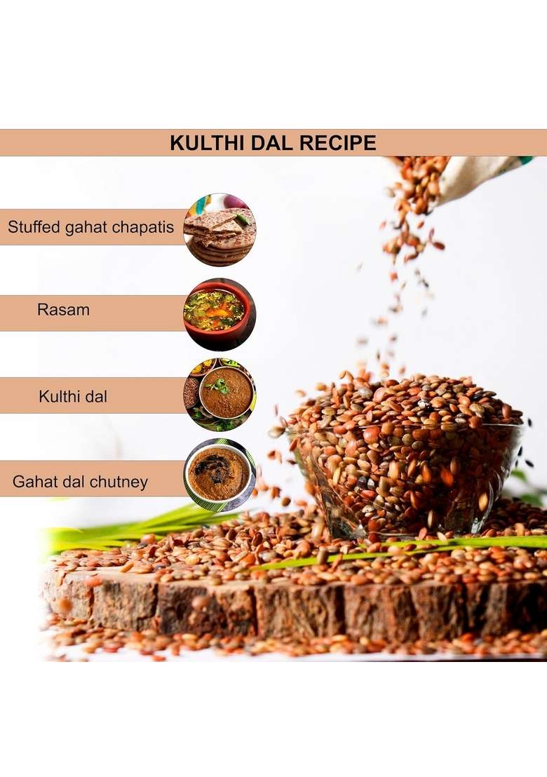 Hillpure Organic Grown By Mother Nature Gahat Dal | Horse Gram Kulthi Kollu Vulavalu |Macrotyloma Uniflorum Madras (500 Gm) - Indya