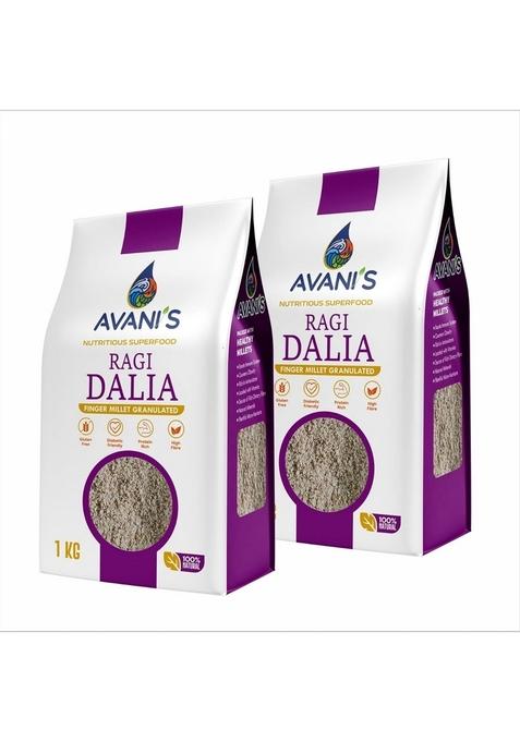 Avani'S Herbal Ragi Dalia 1 Kg Each (Pack Of 2). Gluten Free | Rich In Protein, Calcium & Dietary Fibre Helps Weight Loss