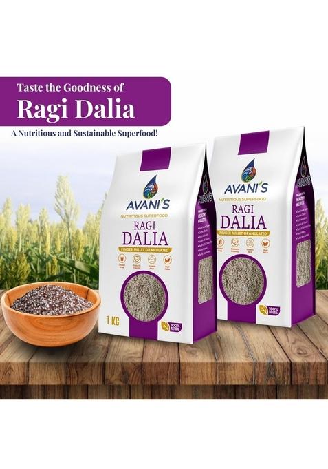 Avani'S Herbal Ragi Dalia 1 Kg Each (Pack Of 2). Gluten Free | Rich In Protein, Calcium & Dietary Fibre Helps Weight Loss