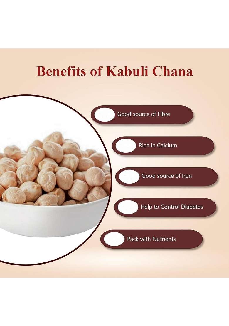 Organic Soul Kabuli Chana_900G | White Chickpeas High Protein Npop Certified I Ceritfied - Indya