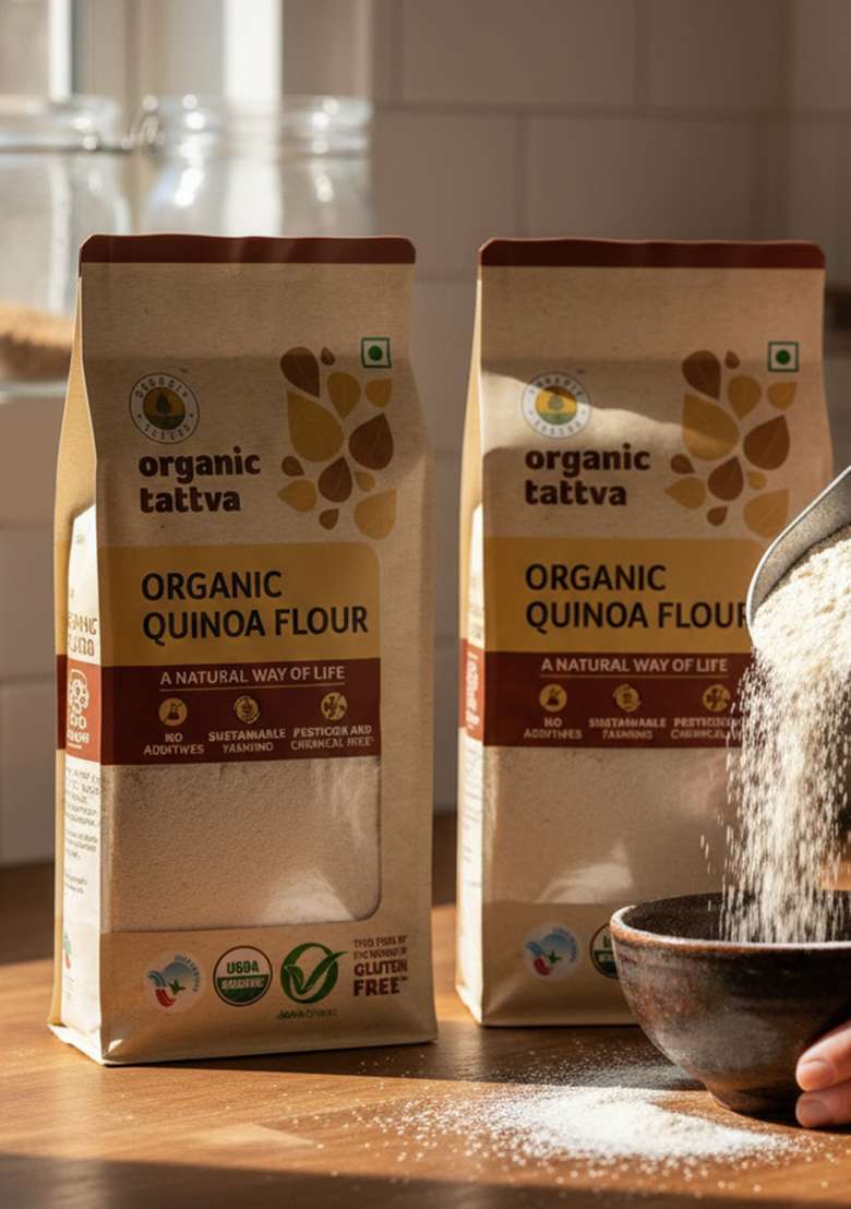 Organic Tattva Tattva, Quinoa Flour (Gluten Free Atta) 500 Gram (Pack Of 2) - Indya