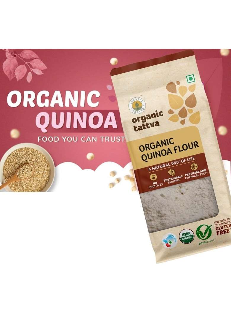 Organic Tattva Tattva, Quinoa Flour (Gluten Free Atta) 500 Gram (Pack Of 2) - Indya