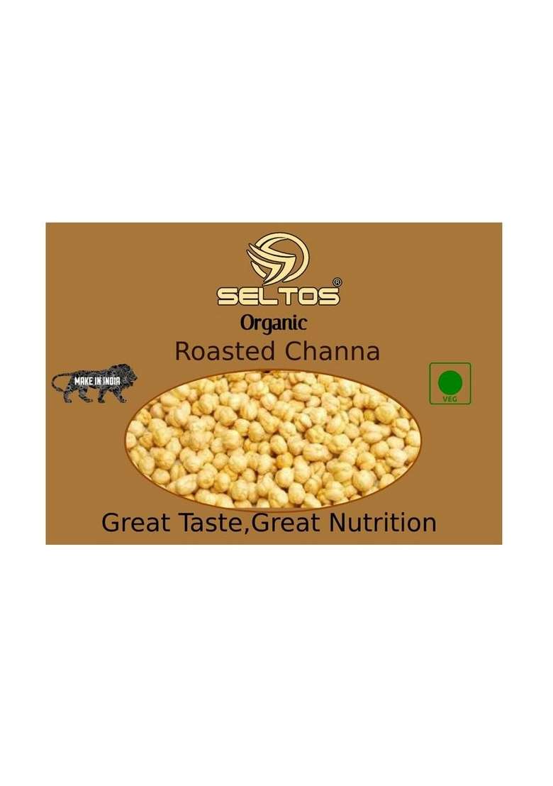 Seltos Organics Bengal Gram Dal Roasted 900G, Desi Chana Gluten Free Unsalted Whole With Skin .Bhuna Chana,Roasted For Weight Loss,Roasted Chickpeas - Indya