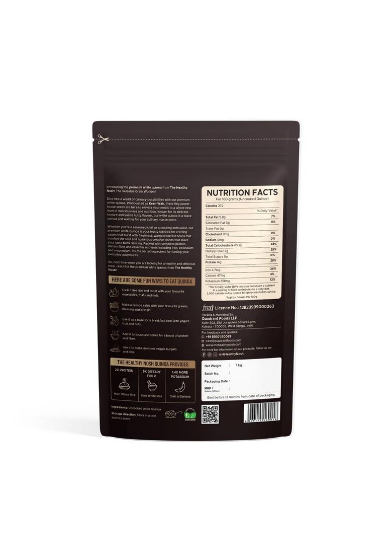 The Healthy Nosh Quinoa Seeds 1Kg | Gluten-Free High Protein & Fiber Ideal For Breakfast Cereal, Pilafs, Soups Salads Nutrient Rich Whole Grain Delicious Diet Food