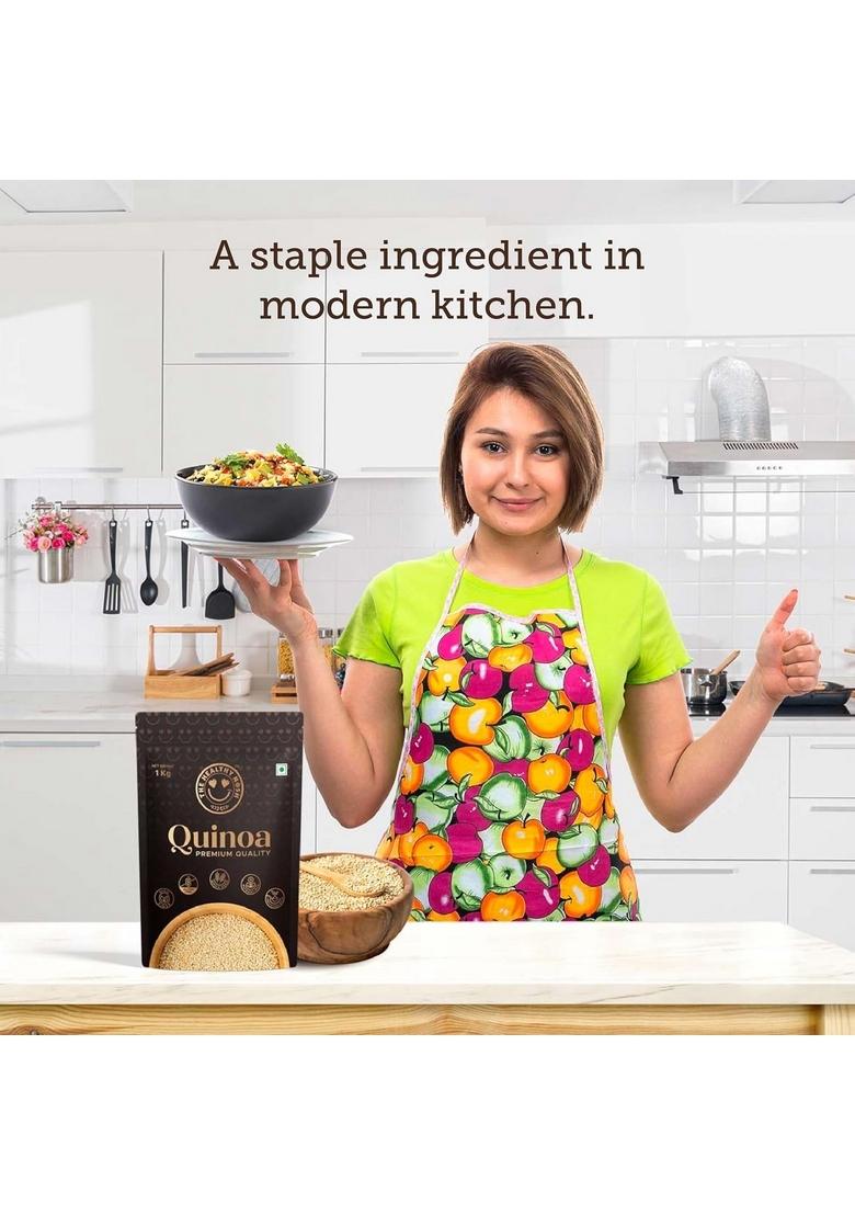 The Healthy Nosh Quinoa Seeds 1Kg | Gluten-Free High Protein & Fiber Ideal For Breakfast Cereal, Pilafs, Soups Salads Nutrient Rich Whole Grain Delicious Diet Food