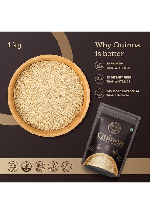 The Healthy Nosh Quinoa Seeds 1Kg | Gluten-Free High Protein & Fiber Ideal For Breakfast Cereal, Pilafs, Soups Salads Nutrient Rich Whole Grain Delicious Diet Food