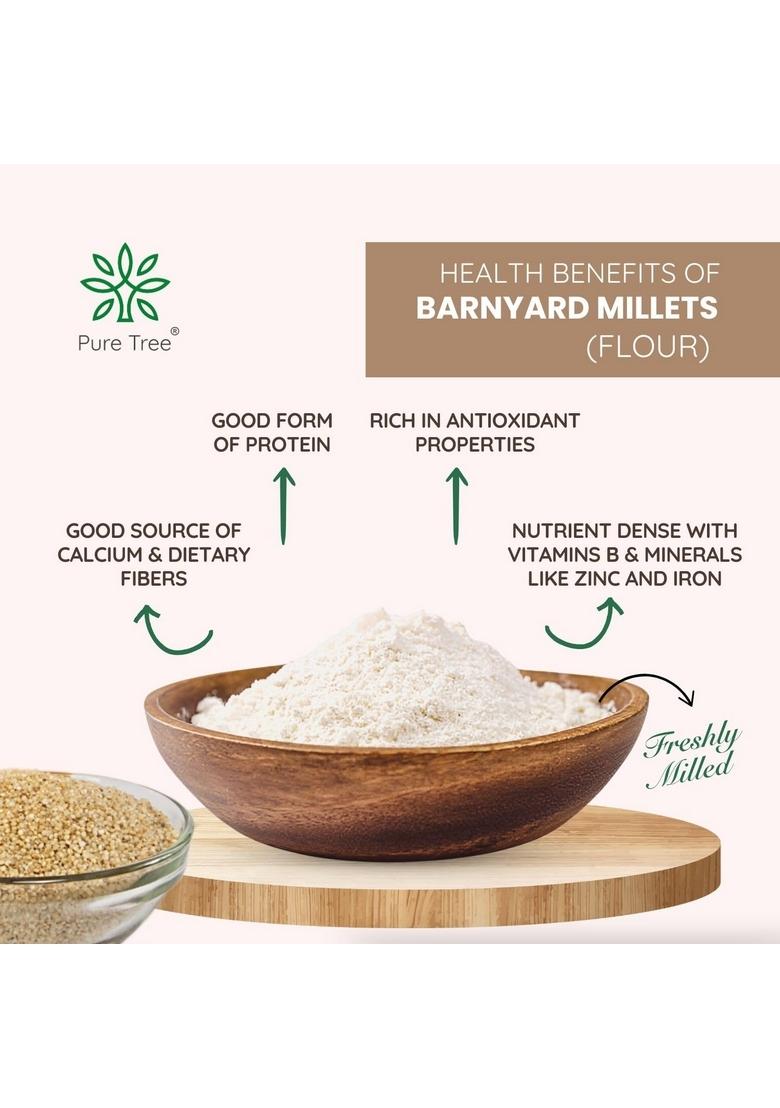 Pure Tree Certified Organic Barnyard Millet Flour | 850 G Bhagar For Fasting, Sanwa, Jhangora Unpolished Millets Gluten-Free Samak Rice Kuthiraivali Sama Whole Grains