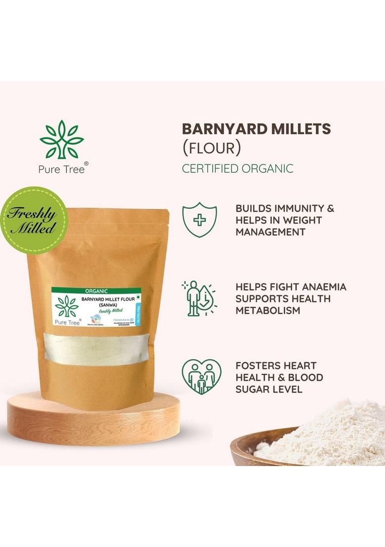 Pure Tree Certified Organic Barnyard Millet Flour | 850 G Bhagar For Fasting, Sanwa, Jhangora Unpolished Millets Gluten-Free Samak Rice Kuthiraivali Sama Whole Grains