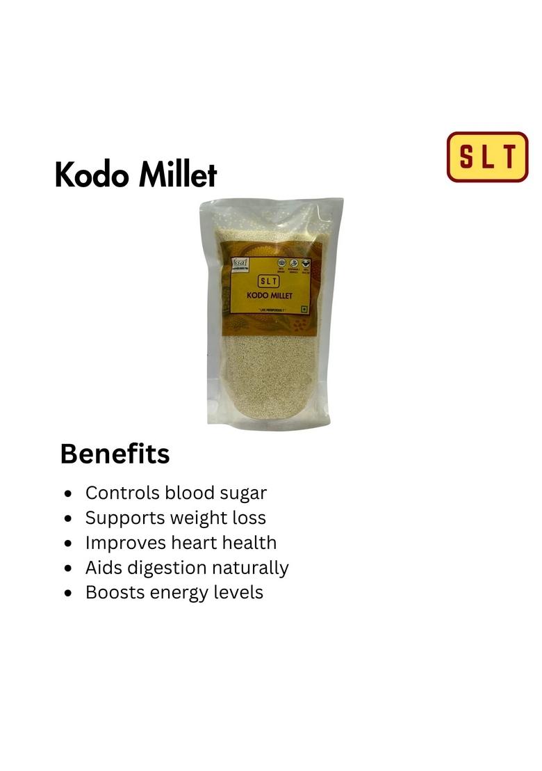 S L T Kodo Millet – 1Kg | Organic Whole Grain High Fiber & Gluten-Free Diabetic-Friendly For Weight Loss Low Gi Ancient Superfood From India