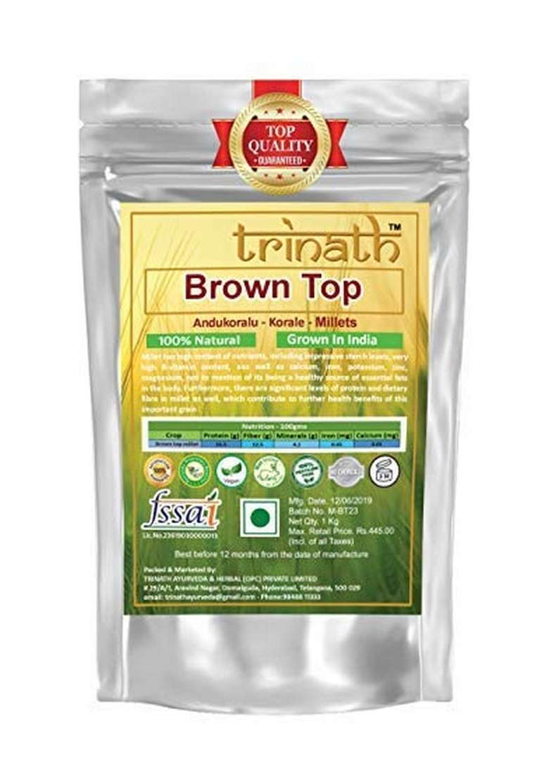 Trinath Browntop Millet1 Kg Organic Unpolished Millet Siridhanyalu Chama Pothaval Hari Kangni Makra Murat Kang Andakorra Palapul Kulasamai Korale - Indya