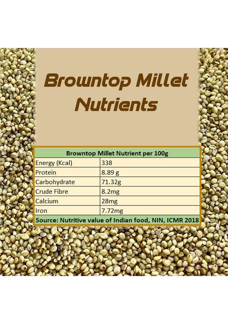 Trinath Browntop Millet1 Kg Organic Unpolished Millet Siridhanyalu Chama Pothaval Hari Kangni Makra Murat Kang Andakorra Palapul Kulasamai Korale - Indya