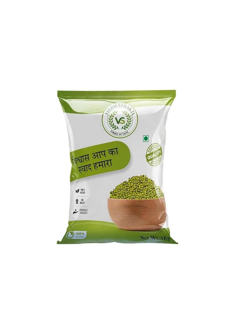 Vs Vishwashakti Green Urad Dal 1Kg – Premium Unpolished Whole Gram | Rich In Protein & Fiber Naturally Processed Nutritious Ideal For Dals, Sprouts, And Curries - Indya
