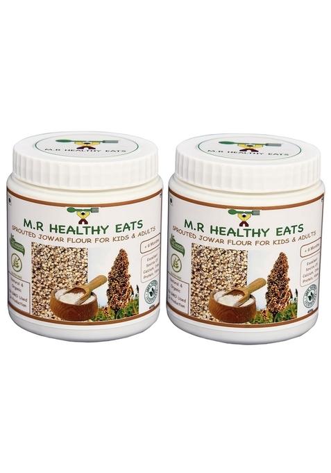 M.R Healthy Eats Eats- Organic Sprouted Jowar Flour For Kids & Adults In Food-Grade Container 400 Gms Each (Pack Of 2) (+6 Months)