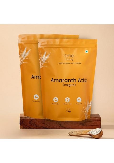 O.N.E Living One Amaranth Atta, Nutrient Rich Gluten-Free Rajgira High Fibre Flour, 1Kg (Pack Of 2)