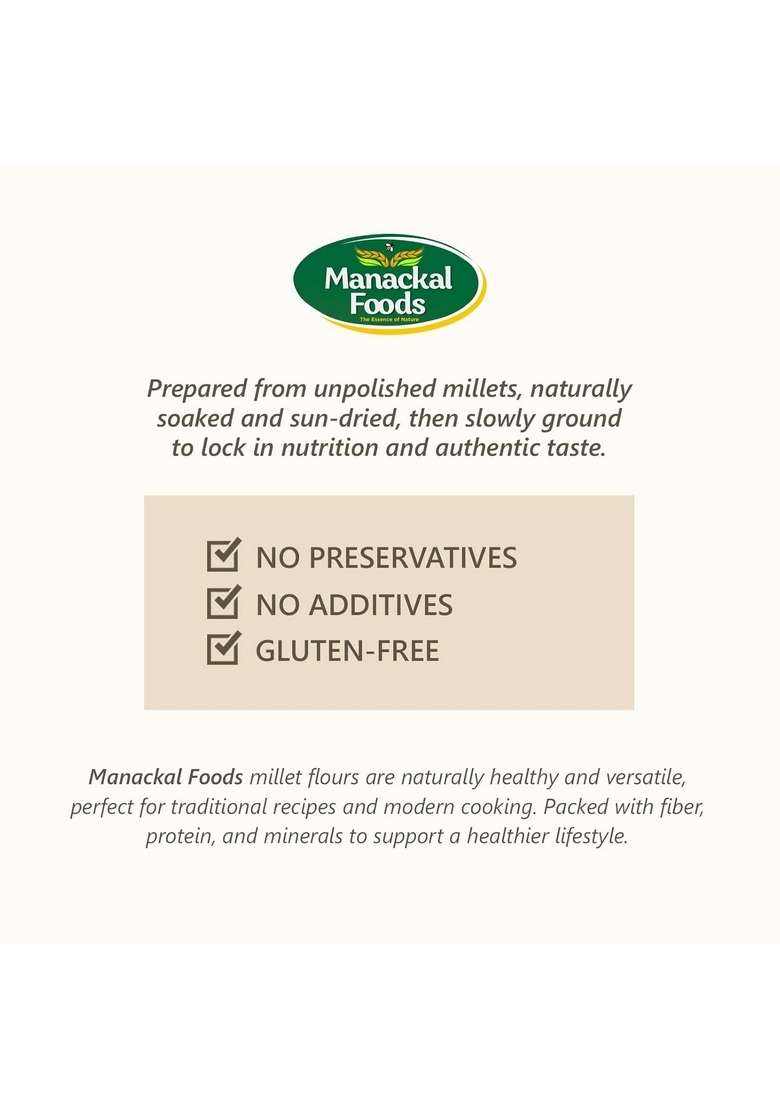 Manackal Foods Sorghum Millet (Jowar | Manicholam) Powder Natural & Pure Gluten-Free Atta Alternative 500G - Indya