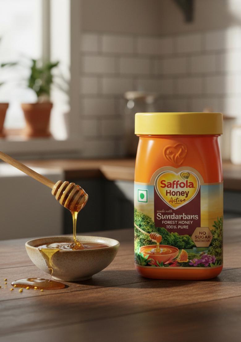 Saffola Honey Active, Made With Sundarban Forest Honey, 100% Pure No Sugar Adulteration, Natural Immunity Booster, 250G