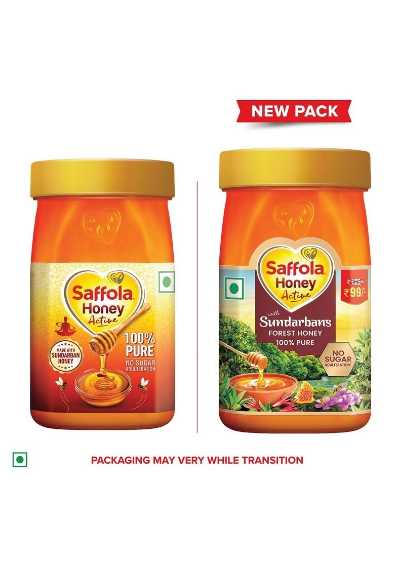 Saffola Honey Active, Made With Sundarban Forest Honey, 100% Pure No Sugar Adulteration, Natural Immunity Booster, 250G