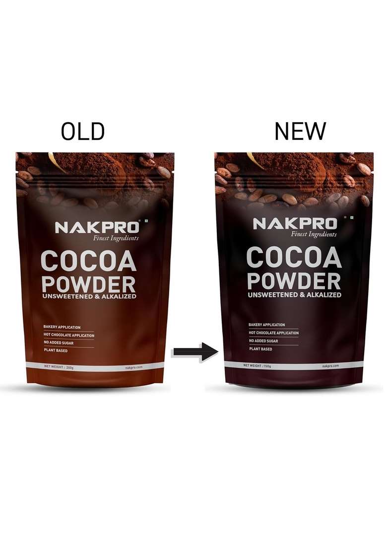 Nakpro 100% Pure & Natural Unsweetened Plant Based Cocoa Powder, 150G | 22.5G Protein Ideal For Cake, Baking, Hot Chocolate, Milkshakes More - Indya