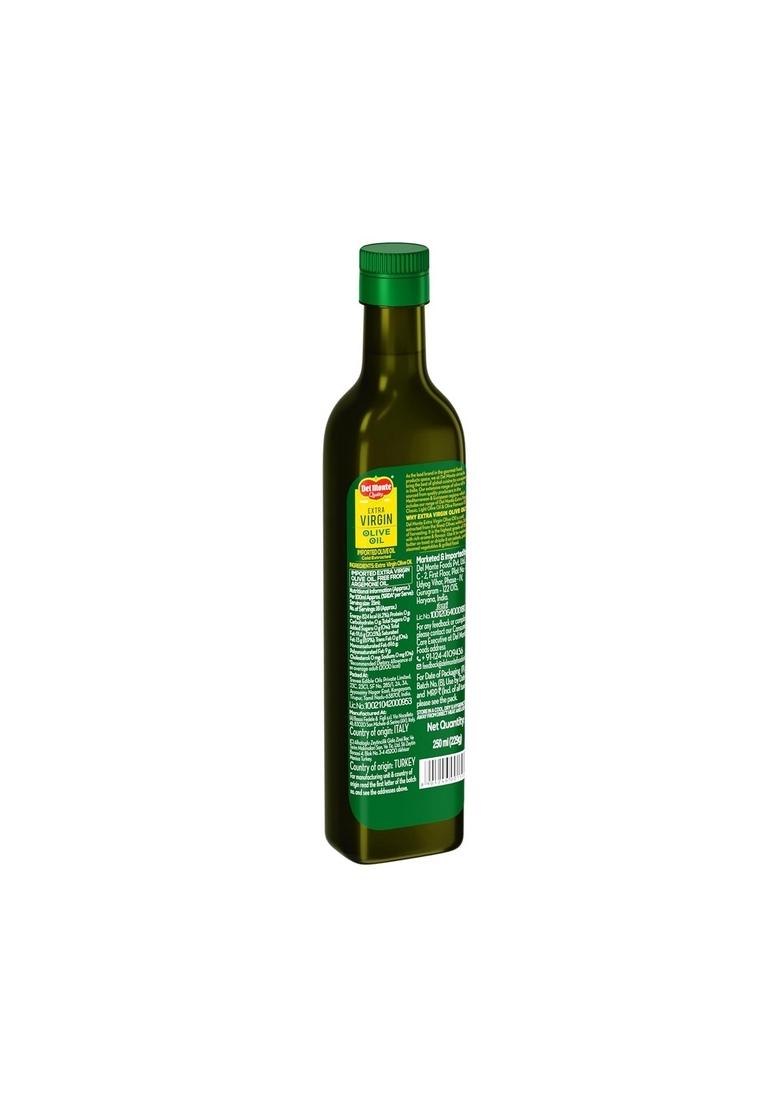 Del Monte Extra Virgin Olive Oil (Imported) | Cold Extracted From A1 Grade Olives Pure & Unrefined Ideal For Salad Dressing, Paratha Marinating Cholesterol Trans Fat-Free, Natural Antioxidants, Rich In Vitamin E K 250Ml Pet Bottle.
